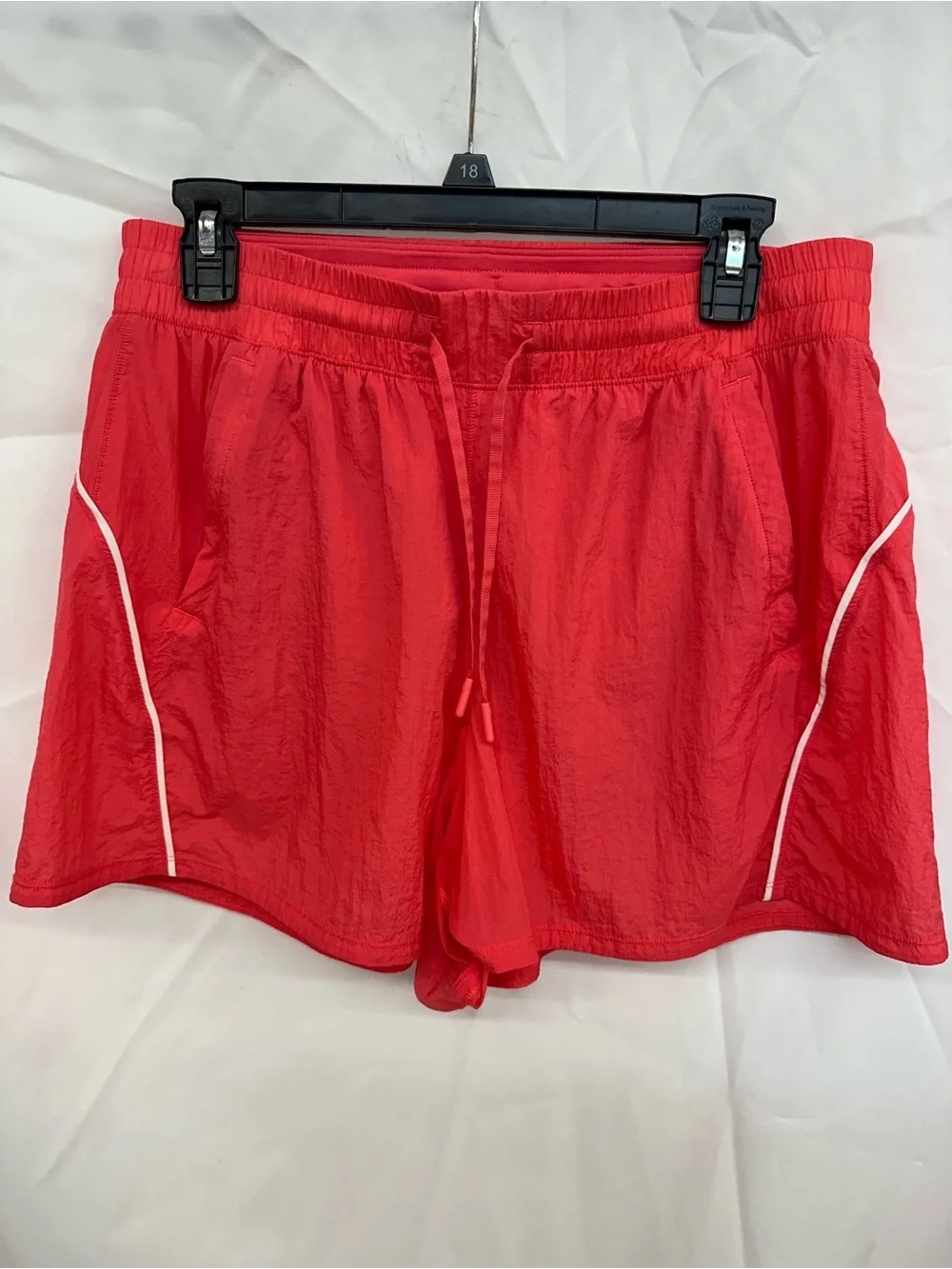 lululemon athletica Red Athletic Shorts with White Piping